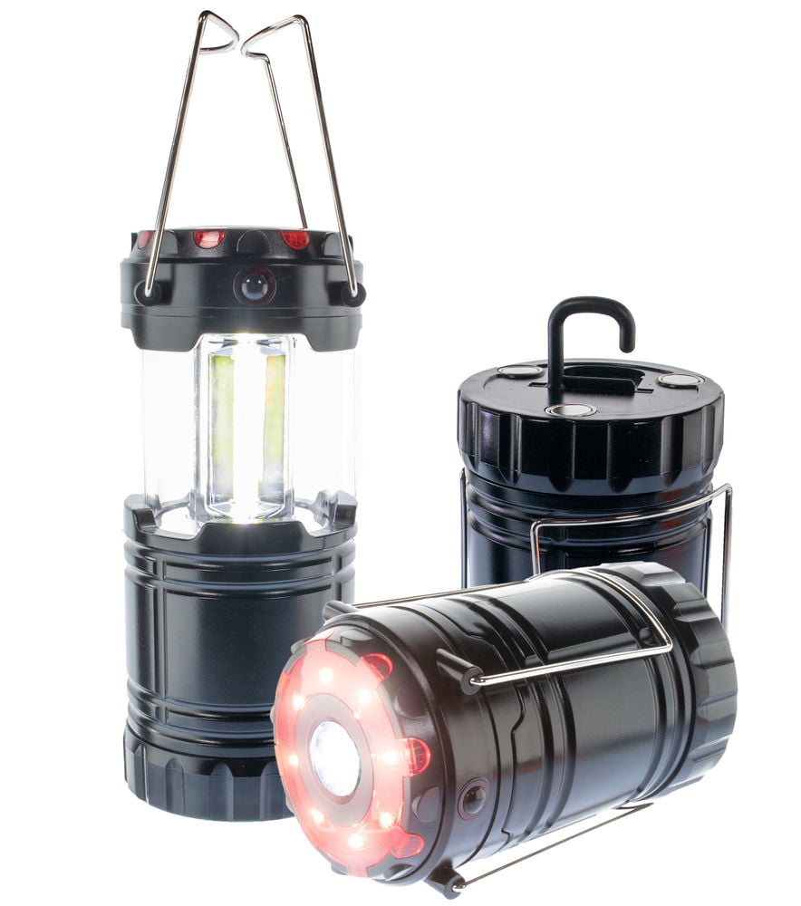 2 Black Super Bright Magnet Hanging Outdoor LED Light Battery Operated Lanterns 