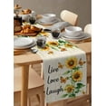 thumbnail image 2 of Table Runner Dresser Scarf 13 x 36 Inch Live Love Laugh Sunflower Farmhouse Floral Butterfly Vintage Table Runners Non-Slip Heat Kitchen Dining Table Decor for Indoor Outdoor Home Party Decoration, 2 of 7
