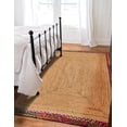 thumbnail image 2 of Indian Handmade Braided Multi Color Cotton with Natural Jute Rectangle Area Rugs ,Home Decor Carpet Size 4 x 4 Feet Square ( 120 cm x 120 cm ), 2 of 4