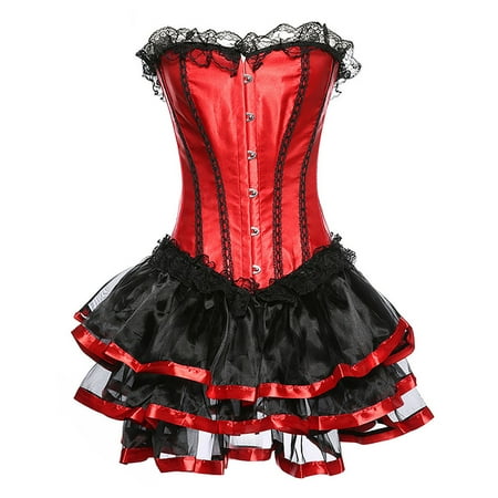 

Inleife Shapewear for Women Clearance Ladies Ting Corset Belly Tie Tie Waist Vest Lace Skirt Two Piece Set