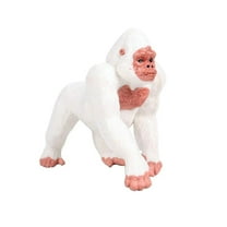 Ksopiavobs Gorilla Figurines Realistic Animal Figure Early Educational Toys Science Project Christmas Birthday Gift for Kids (White)