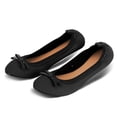 thumbnail image 5 of Gustave Women's Foldable Ballet Flats with Bow, Comfortable PU Leather Round Toe Slip On Dress Shoes for Casual Work Travel (Black, Size 6), 5 of 8
