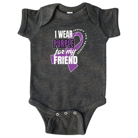 

Inktastic Chronic Pain I Wear Purple For My Friend Gift Baby Boy or Baby Girl Bodysuit