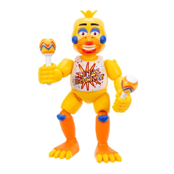 Five Nights at Freddy’s Rockstar Chica - 5-Inch Articulated Figure with Jumpscare Feature and Glow-In-The-Dark Eyes