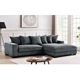 thumbnail image 3 of Uspridefurniture Payan 102.4" Wide Corduroy L-Shape Sectional Sofa, Right Facing Gray, 3 of 5