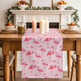 thumbnail image 3 of Pink Flamingo Cotton Linen Table Runner for Dining Kitchen, Summer Animals Wedding Outdoor Party Tablerunners Decoration, Dresser Scarf Coffee Tablecloth Runners 13x108 Inches, 3 of 8