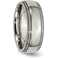 thumbnail image 5 of Chisel Titanium Polished 8.2mm Grooved and Beaded Edge Band - Ring Size 10.0-4.8gm, 5 of 8