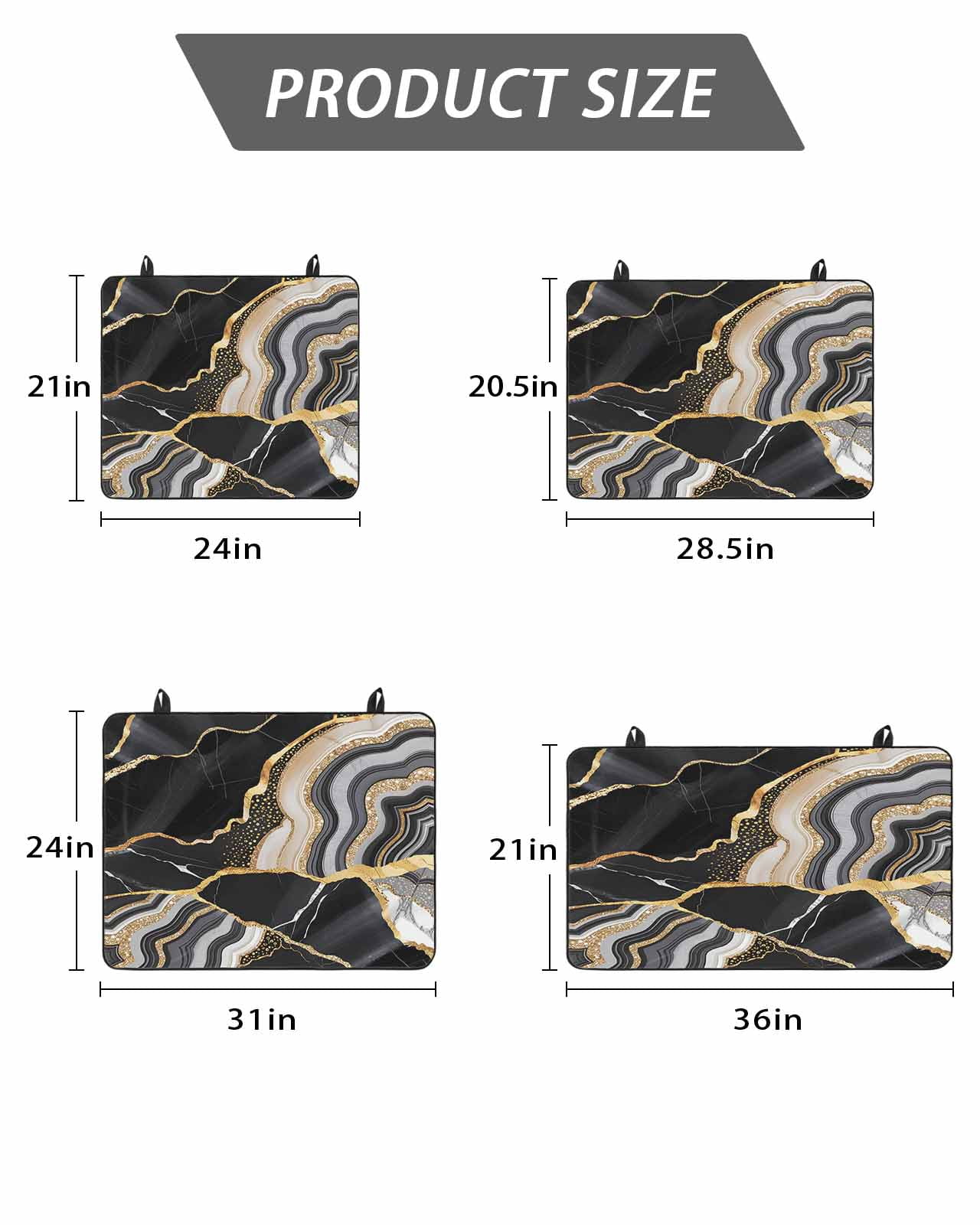 Stove Top Covers for Electric Stove, Black Marble Glass Stovetop Cover Protector, Grey Gold Texture Vintage Farmhouse Art Induction Cooktop Protector Oven Mat for Kitchen Countertop 24"x21"