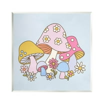 Stupell Industries Groovy Patterned Mushrooms Botanical & Floral Painting Unframed Art Print Wall Art, 12 x 12