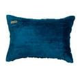 thumbnail image 3 of Teal Blue 12"x18" (30x45 cm) Lumbar Pillow Cover, Velvet Textured & Knotted Oblong Pillow, Solid Color Pattern Modern Style - Teal Waters, 3 of 4