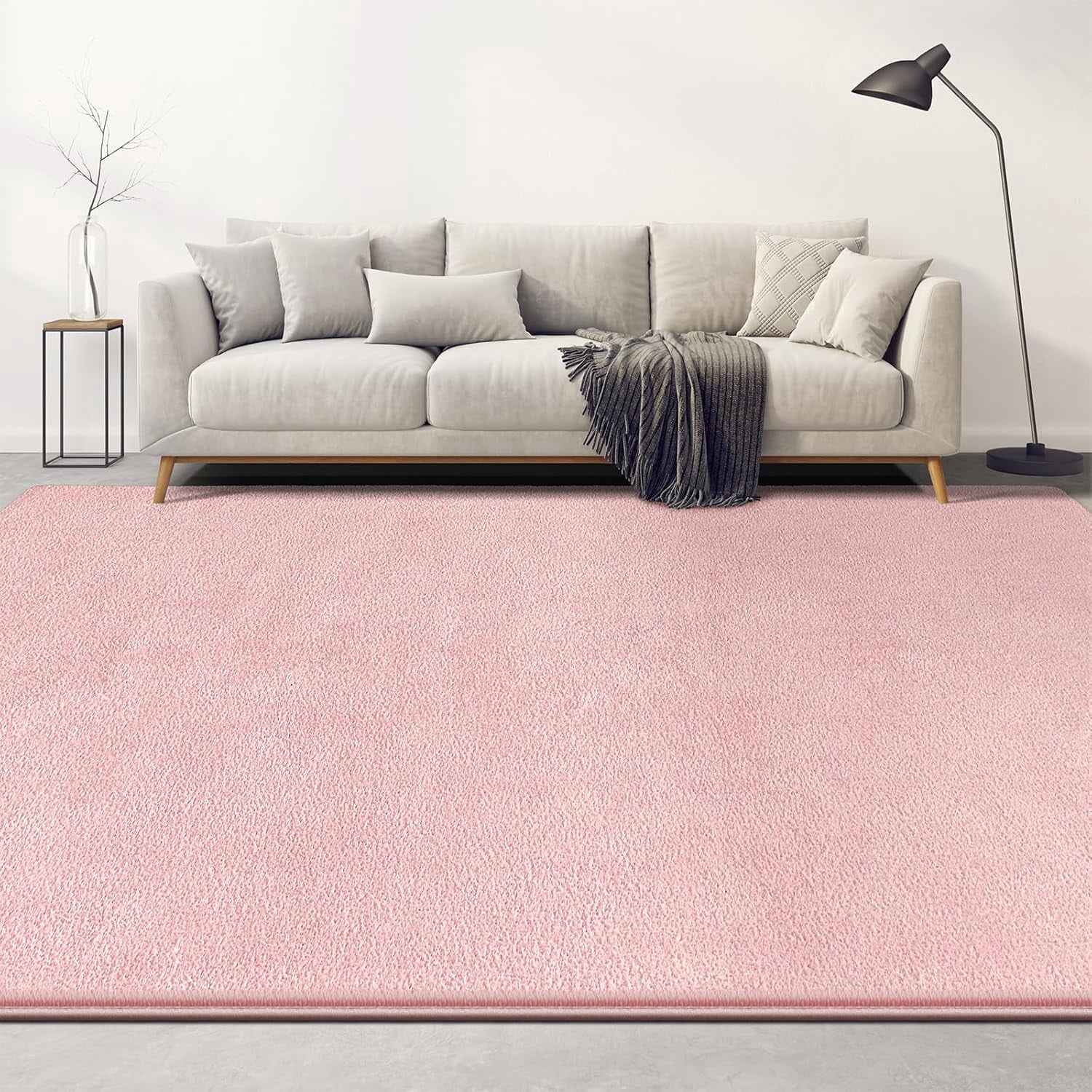 TWINNIS Soft Area Rug Modren Rugs for Living Room Memory-Foam Carpets,Softness Rugs for Bedroom,Pink,6'x9'
