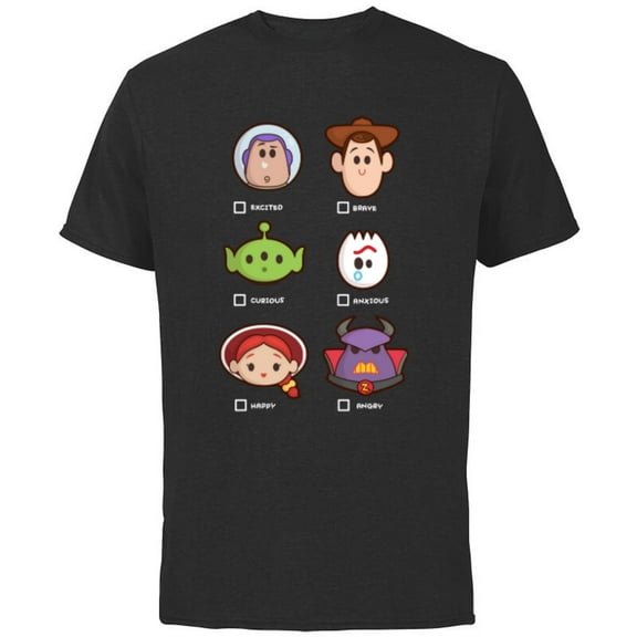 Disney and Pixar’s Toy Story Emoji Moods - Short Sleeve Cotton T-Shirt for Adults - Customized-Black