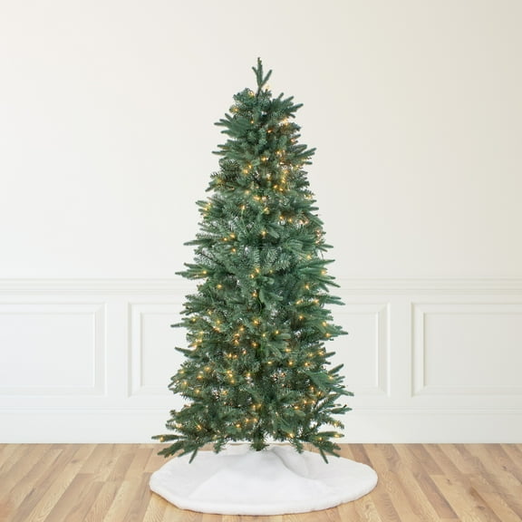 Northlight Real Touch™️ Pre-Lit Slim Washington Frasier Fir Artificial Christmas Tree - 9' - Clear
