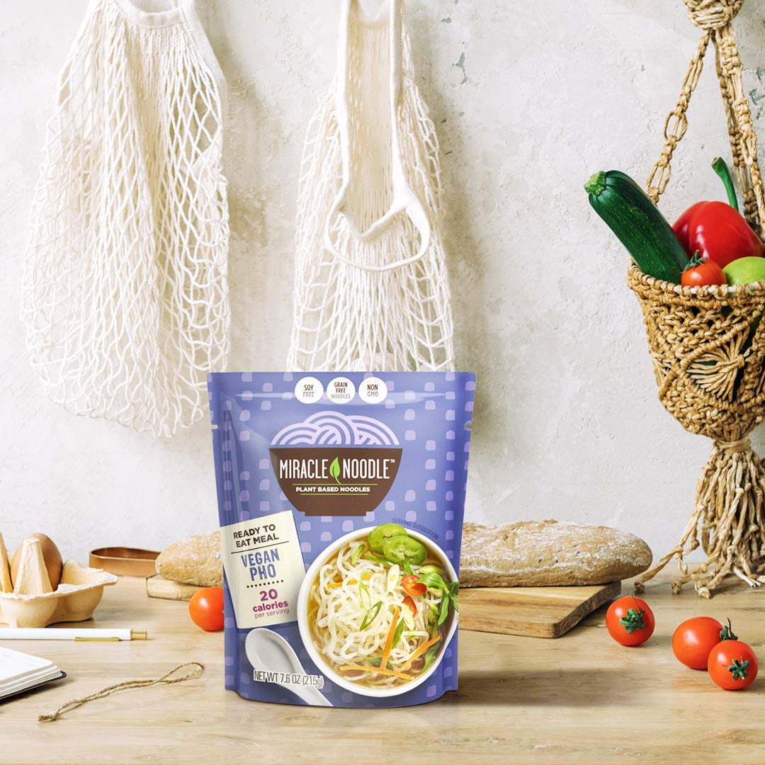 Miracle Noodle Soy Free Grain Free Ready To Eat Meal Vegan Pho Noodle Cup, 215 gm [Pack of 6]
