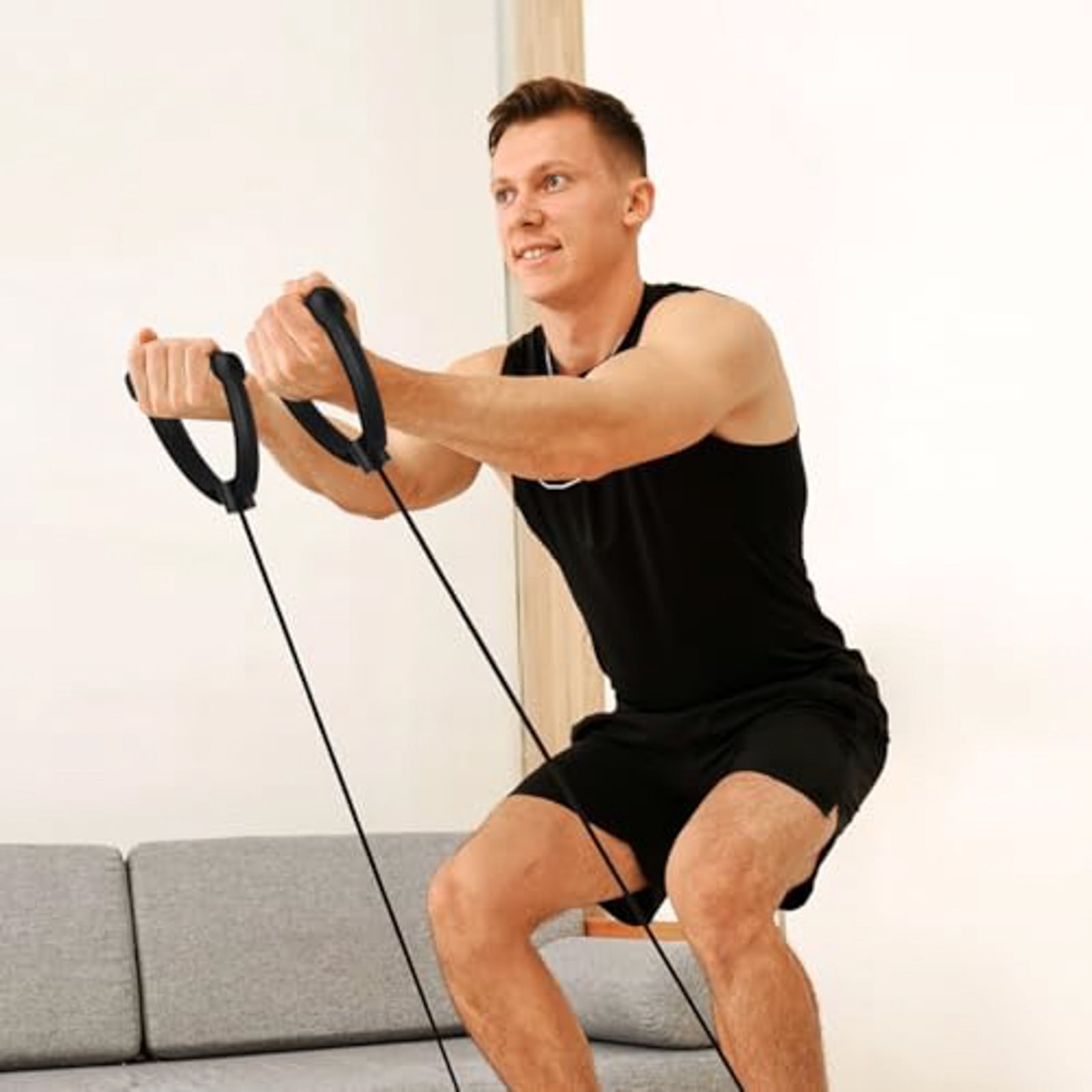 WUSUOWEI 2PCS Resistance Bands with Handles,Replacement Exercise Cords for Stepper,80CM Elastic Tube with Carabiner,Exercise Bands Resistance,Home Gym Workout for Men and Women Arm Fitness