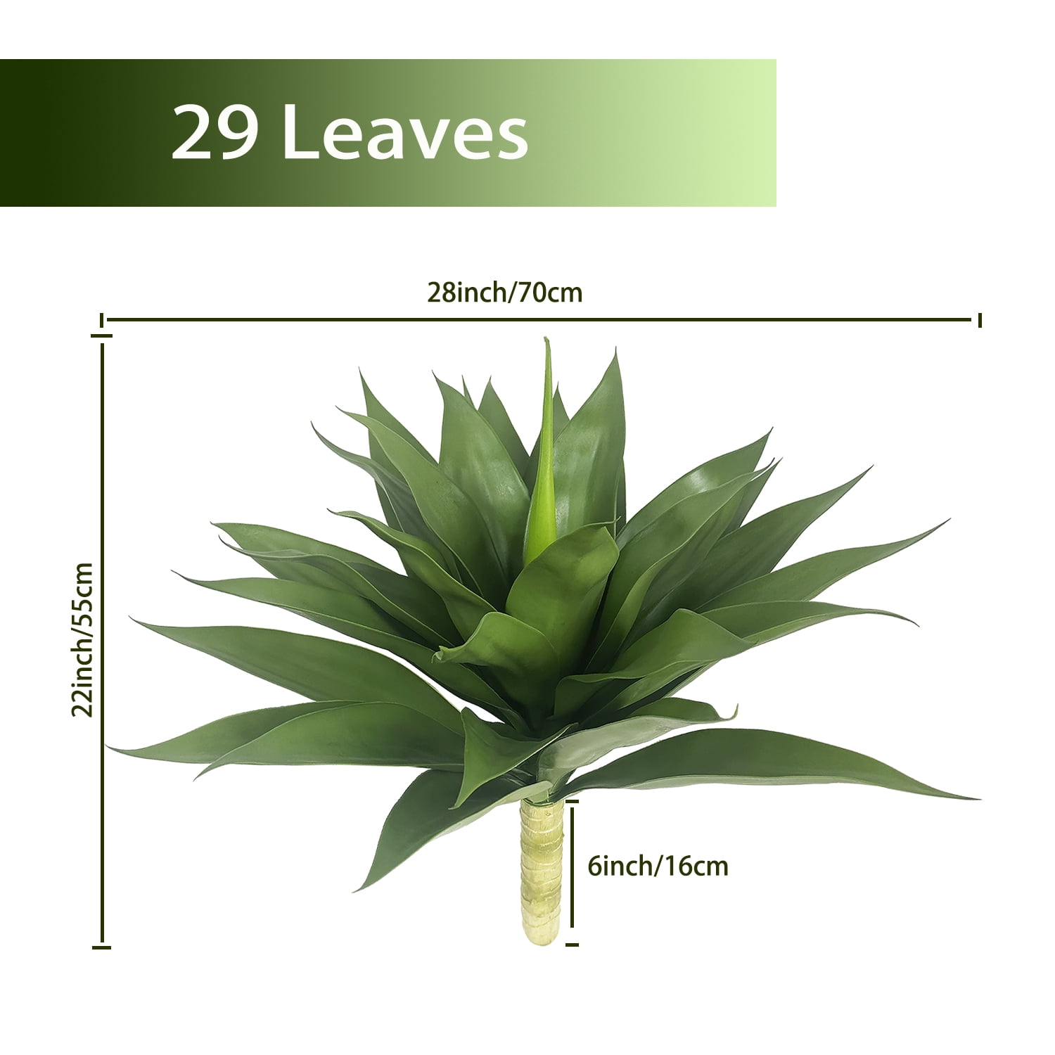 Artificial Flowers for Outdoors Artificial Agave Fake Plants Faux Agave Artificial Plants Outdoor Fake Flowers Outdoor Faux Plants Indoor Uv Resistant Artificial Plants 28''(Green 2pcs)