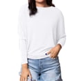 thumbnail image 2 of Women'S Long Sleeve Round Neck Soft Basic Batwing Sleeve Knitted Loose Pullover Autumn Fashion Clothing White XL, 2 of 7
