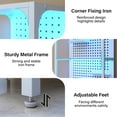 thumbnail image 5 of ModFurne Glass Display Shelf for Collectibles, LED Black Curio Cabinet, Lighted Tall Narrow Pegboard Steel Frame, Small, White, 5 of 7
