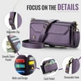 thumbnail image 5 of Allytechgroup Crossbody Wallet Case for Samsung Galaxy S23, Shoulder Strap Hand Wrist Cards Slots RFID Blocking Large Capacity Zipper Pocket  Shockproof Phone Case for Girls Women, Purple, 5 of 9