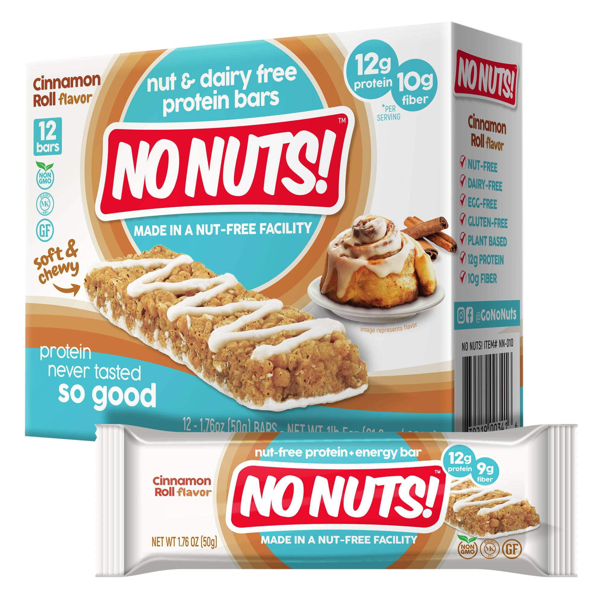 No Nuts! Cinnamon Roll Snack Bars - 12 Bar Pack