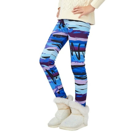 

Esho Girls Winter Warm Fleece Leggings Kids Toddler Thicken Floral Tights Long Pants 3-13Y