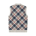 thumbnail image 7 of Resicozy Mens Plaid Sweater Vests V-Neck Sleeveless Fashion Casual Cardigan Vest Fall Winter Tank Tops Light Gray L, 7 of 7