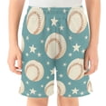 thumbnail image 2 of Turquoise Stars Baseball Pattern Athletic Shorts Breathable with Comfort Fit Drawstring Casual Sweatshorts X-Large, 2 of 9