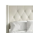 thumbnail image 2 of Castle Place Nailhead Trim Wingback Linen Upholstered Bed, Warm Grey , Twin, 2 of 7