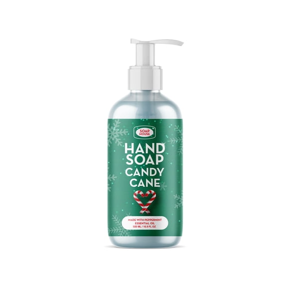 Soap House Christmas Hand Soap | Candy Cane | Made with Peppermint Essential Oil