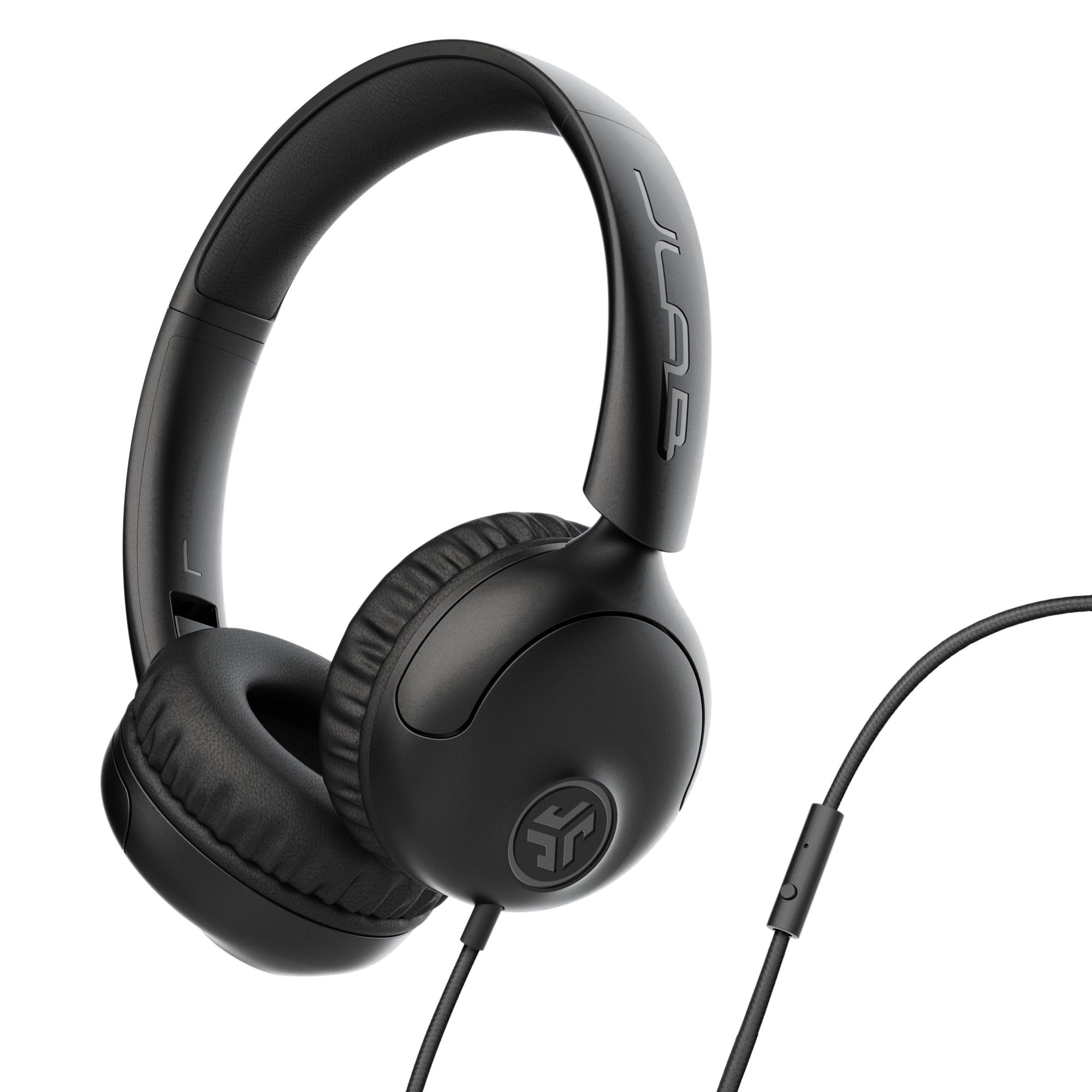 JLab Studio 2 Wired Headphones, Black, Cloud Foam Comfort, Foldable, In-Line Mic, Lab Quality Sound