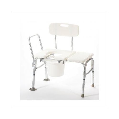 Carex Bathtub Transfer Bench with Cutout and Commode Pail