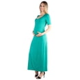 thumbnail image 2 of Maternity Scoop Neck Elbow Sleeve Maxi Dress, 2 of 5