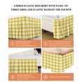 thumbnail image 6 of Yellow Gradient Wrap Around Bed Skirts for Queen Bed 16" Drop,Bed Skirt with Adjustable Elastic Belt Dust Ruffle Bed Valance for Bedroom Hotel Farm Plaid Buffalo Checkered Gingham Bed Frame Cover, 6 of 7