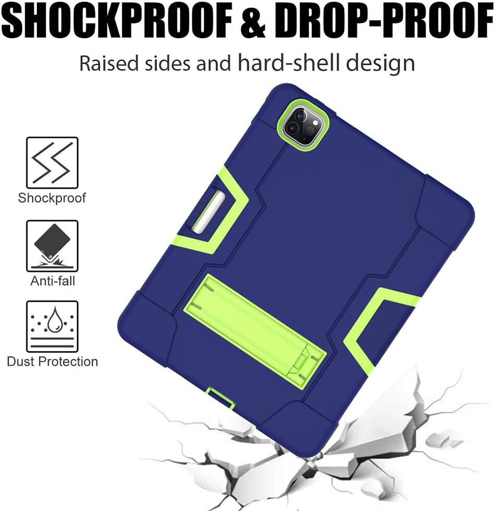 Case for iPad Pro 11 2020, Slim Duty Drop Proof Shockproof Protective Impact Resistant Armor Cover with Kickstand and Pencil Holder for Apple iPad Pro 11 Inch 2nd Generation (Blue&Green)