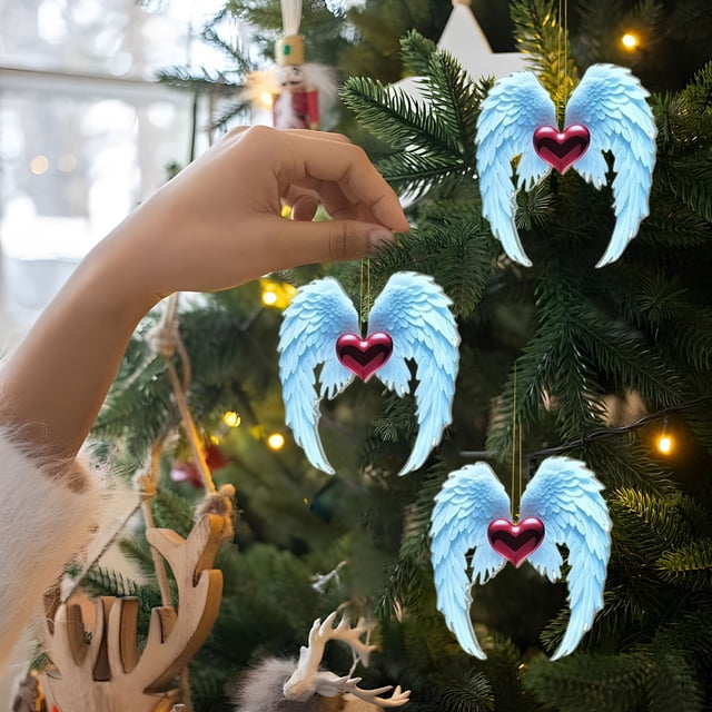 Uuiauoio Christmas Decorations Hanging Ornaments ,Acrylic Christmas Hanging Ornament with Festive Designs, Lightweight Tree Car Mirror Decoration, Holiday Gift for Home Decor