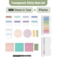thumbnail image 2 of - Transparent Sticky Note Set, 1000 Sheets, Colorful, Bible Sticky Notes Clear Sticky Notes Transparent, Transparent Sticky Notes for Bible Study, Stocky Notes for Bible Journaling, 2 of 8