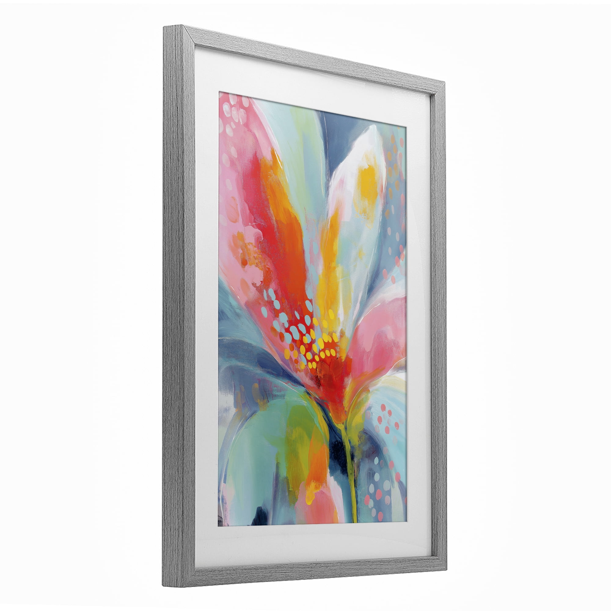 Stupell Industries Dotted Bloom Expression Gray Framed Print Under Glass, design by Chromatic Storm Studio