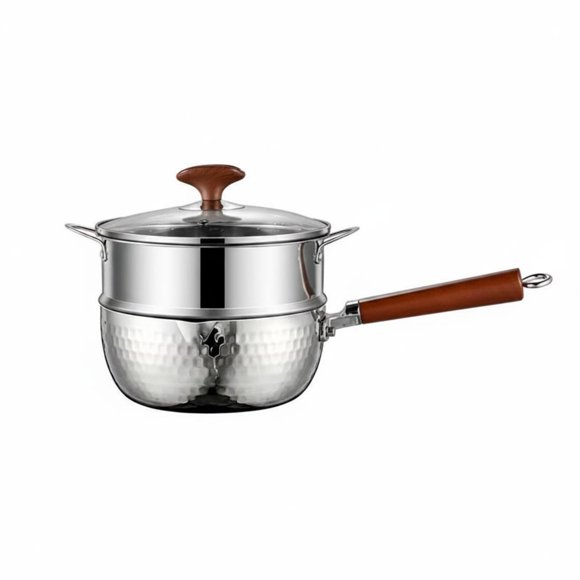 twisto 316L Stainless Steel Pot No Coating Japanese Design Frost Pot Easy to Clean Stainless Steel Saucepan for Beginners, Single Person Meal