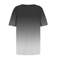 thumbnail image 4 of XYAIYT Women's Summer Tops Gradient Color Square Neck Blouses Loose Casual Pleated Short Sleeve T-shirt, 4 of 5