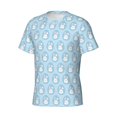 thumbnail image 5 of Vsdgher Cartoon Rabbit Print Men's Dry Fit Mesh Athletic Shirts Moisture Wicking Tennis T-Shirt Tops, 5 of 9
