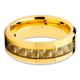 thumbnail image 2 of Yellow Gold Wedding Ring - Carbon Fiber Wedding Band - Tungsten Wedding Ring - Band, 2 of 4