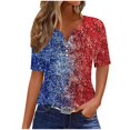 thumbnail image 2 of Gamivast Placed 4th of July Womens 3/4 Sleeve Tops Blouses Dressy Casual Usa Flag Print Graphic Tees Blouses Casual Plus Size Basic Tops Fashion Festival Shirts L Cancel Order, 2 of 5