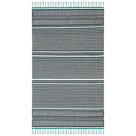 SAFAVIEH Montauk Kiana Geometric Area Rug, Teal/Multi, 3' x 5'