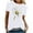 White, variant on Tnhcen Women's Summer Daisy Print Crew Neck Short Sleeve Basic T-Shirt - Plus Size Friendly S-2XL | Soft Polyester Spandex Cotton Blend Casual Essentials