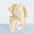 thumbnail image 5 of Nilvkv Newborn Sleepers, Newborn Onesies, Toddler Bear Face Print Long Sleeve Cotton Romper Soft Fall Winter Yellow 4-8 months, 5 of 5