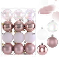 24 pc Christmas Ball Bauble Ornament Glittering Christmas Indoor Outdoor Hanging Decoration Holiday Party Wedding Halloween Thanksgiving Valentine's Day Decor