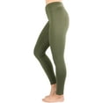 thumbnail image 3 of ToBeInStyle Women's Medium Weight Classic Breathable Cotton Legging - Olive - Medium, 3 of 3