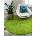 thumbnail image 1 of Unique Loom 3151414 3 ft. 3 in. x 3 ft. 3 in. Solid Shag Round Rug, Grass Green, 1 of 2