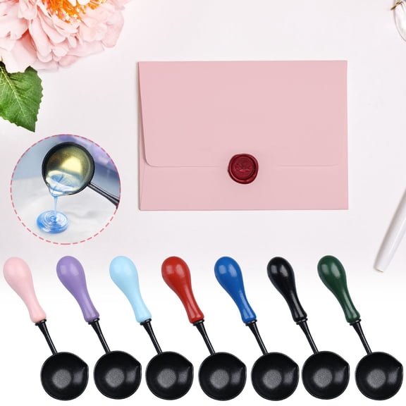 Non-Stick Wax Melting Spoon with Wooden Handle | Vintage Wax Warmer for Sealing Envelopes & Invitations | 4.33-Inch Alloy Spoon | Elegant Tool for Crafts & Gift Packaging