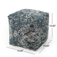thumbnail image 6 of Noble House Cube Bohemian Fabric Pouf, Blue, 6 of 6